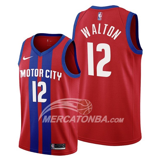 Maglia Detroit Pistons Derrick Walton Citta 2019-20 Rosso